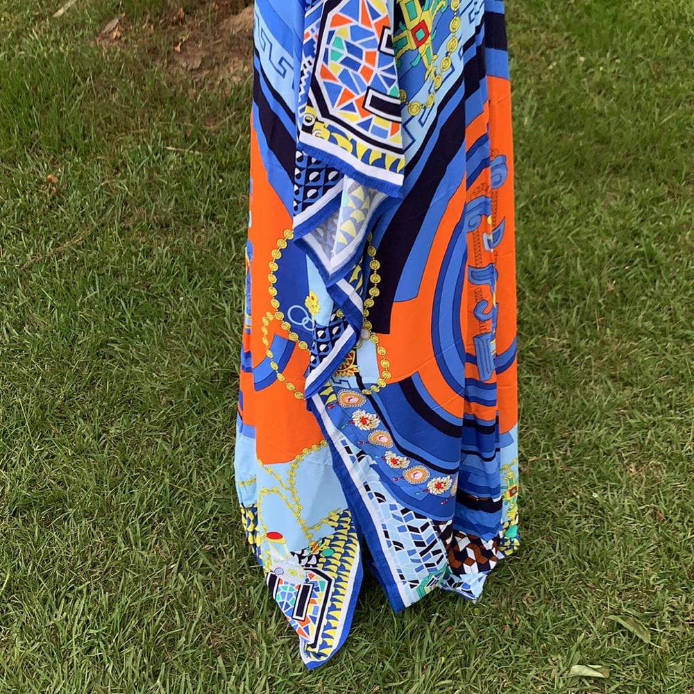 Colorful Kaftan Beach Cover Up Dress - Picture 7 of 14